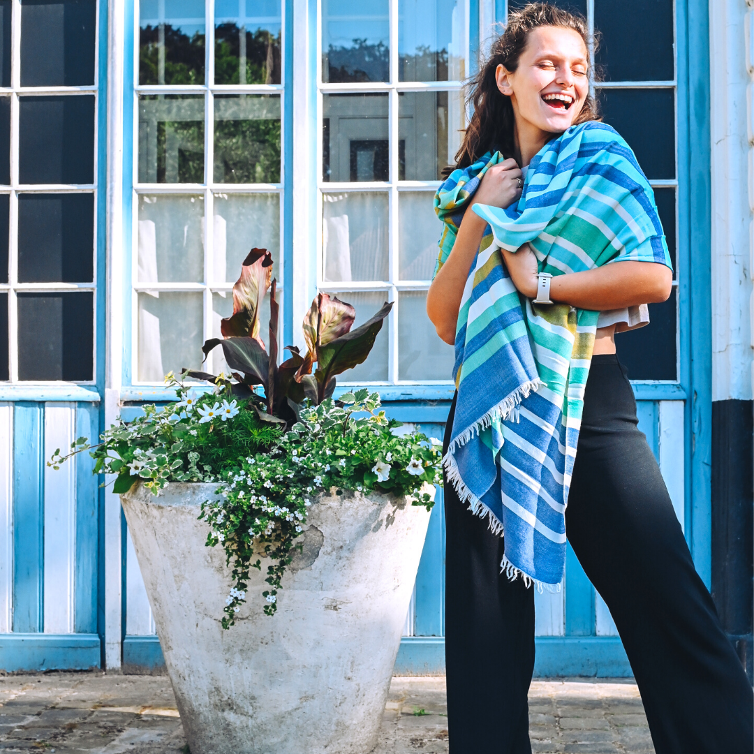 Handwoven scarf Blue - SPECIAL EDITION (last pieces)