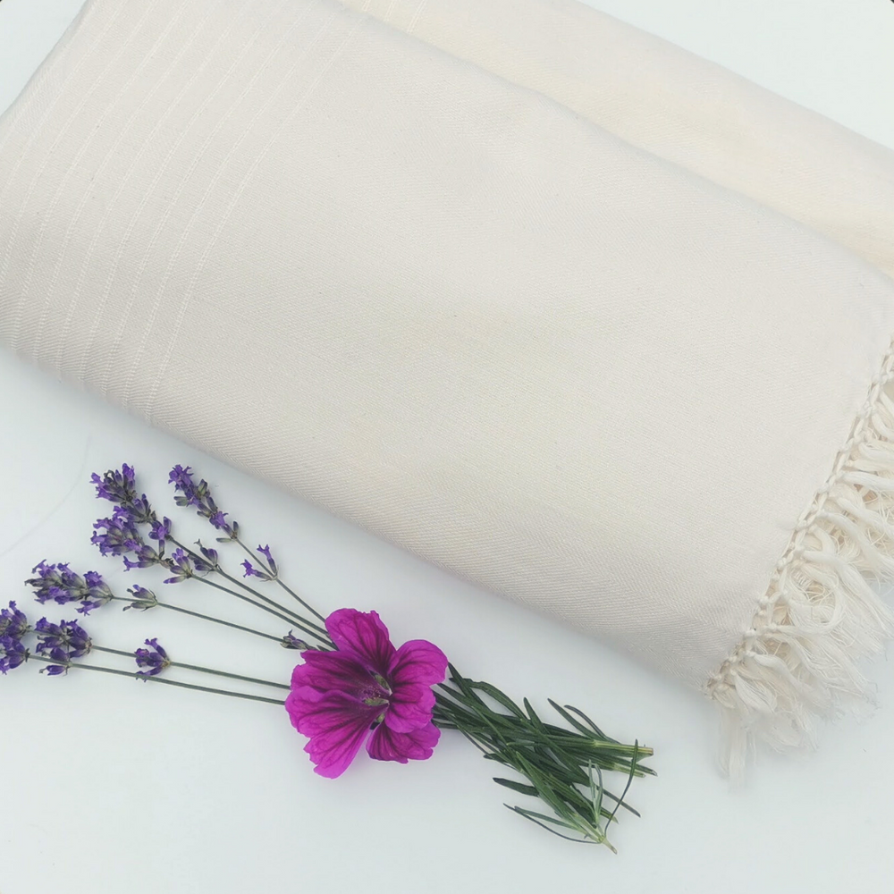 Laken 220x240cm (90'x95') Naturel Gestreept